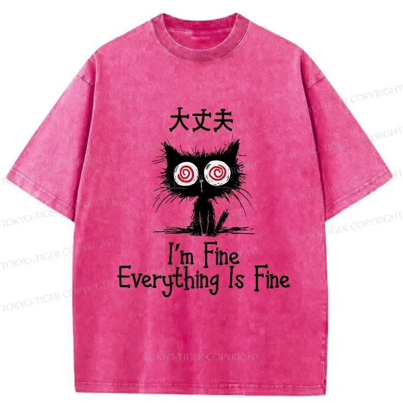 Everything Is Fine Cat Tee on Sale