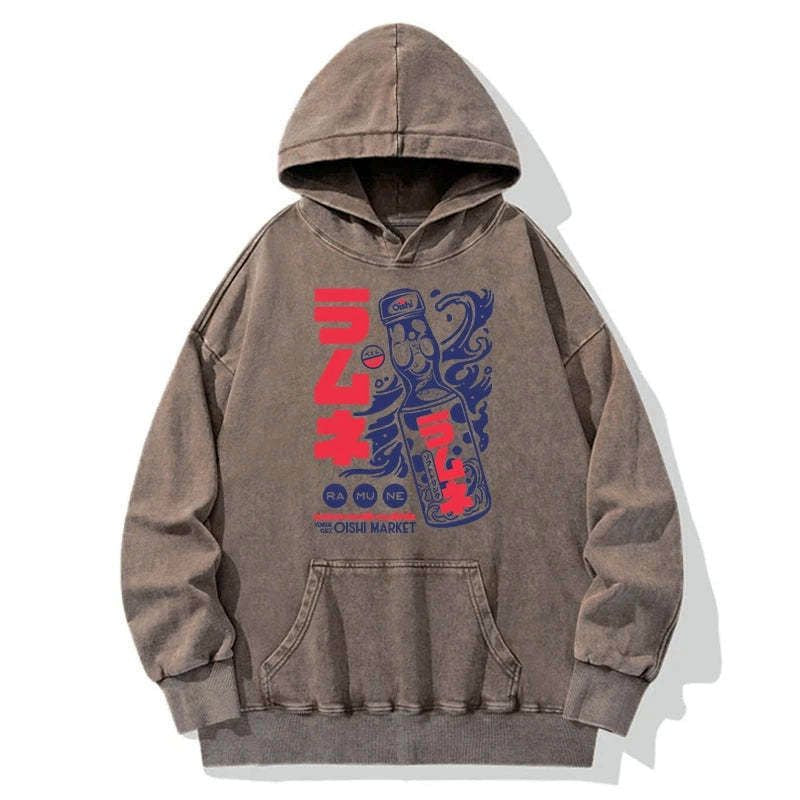 Japanese washed hoodie for daily wear