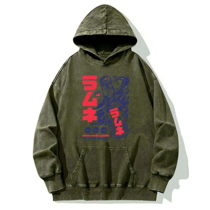 Japanese washed hoodie for daily wear