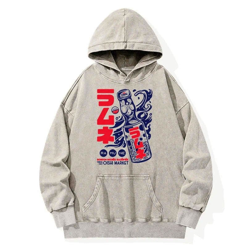 Japanese washed hoodie for daily wear