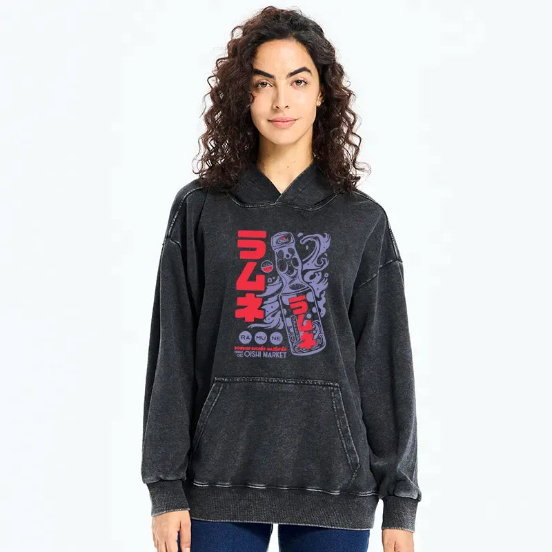 Japanese washed hoodie for daily wear