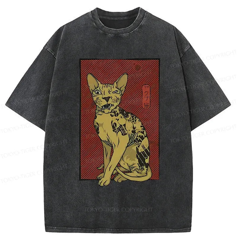 Japanese cat t-shirt for daily wear