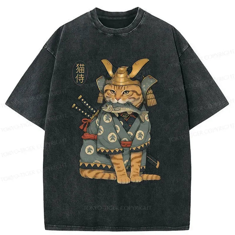 Vintage Japanese cat t-shirt free shipping