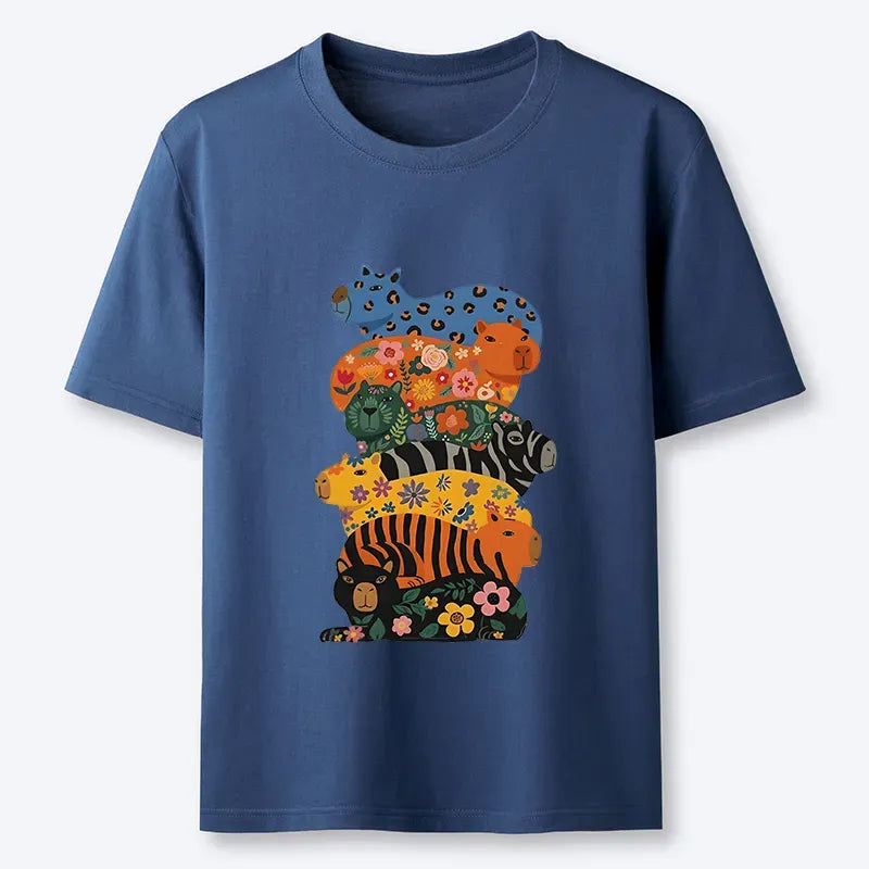 Kyoto-Lion Cute Colorful Capybaras Classic T-Shirt
