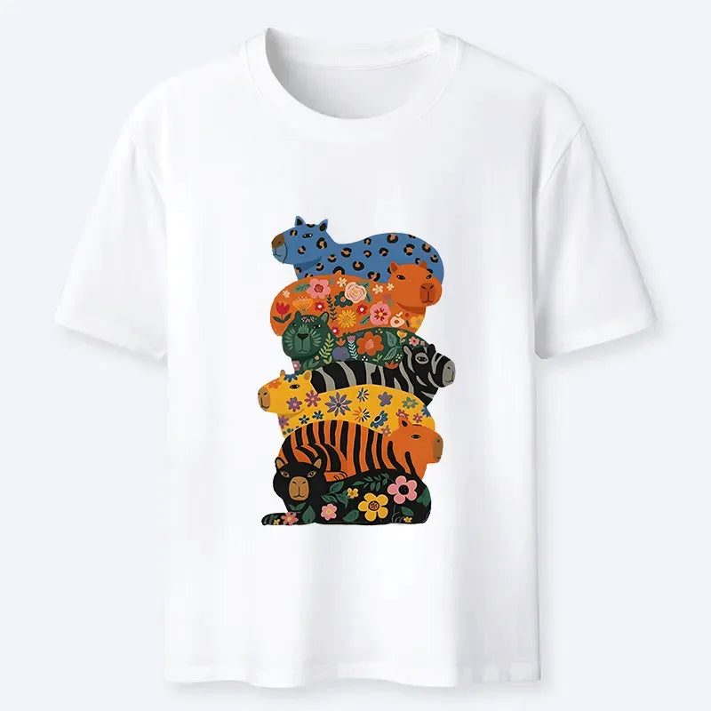 Cute Colorful Capybara T-Shirt for Summer