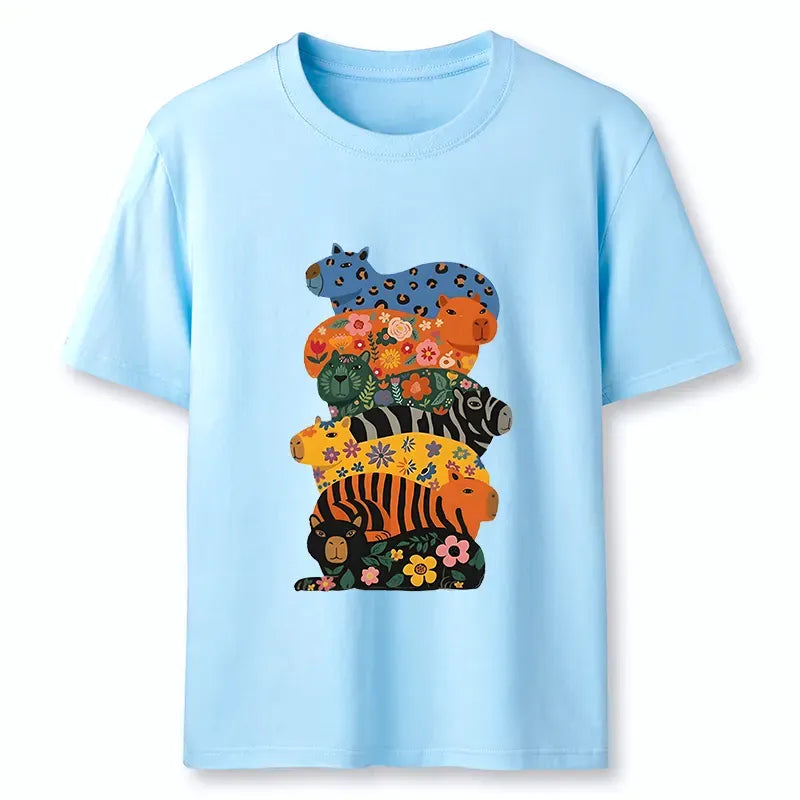 Kyoto-Lion Cute Colorful Capybaras Classic T-Shirt