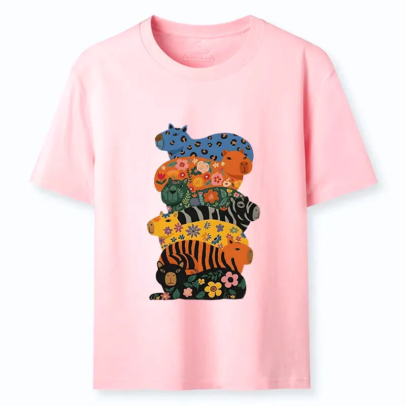 Kyoto-Lion Cute Colorful Capybaras Classic T-Shirt