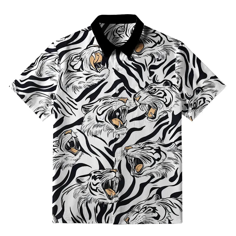 Vintage Ukiyo-e Tiger Shirt for Vacation