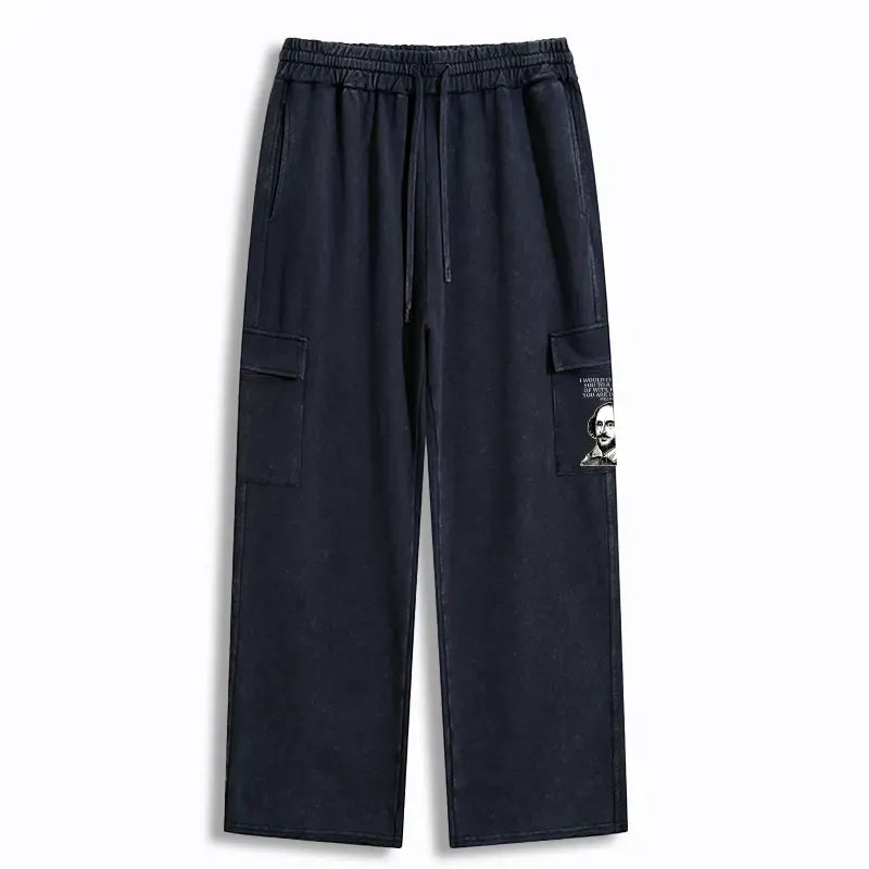 Kyoto lion washed utility sweatpants for daily wear
