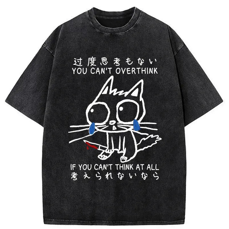 Kyoto-Lion Cat With Bad Memory Washed T-Shirt