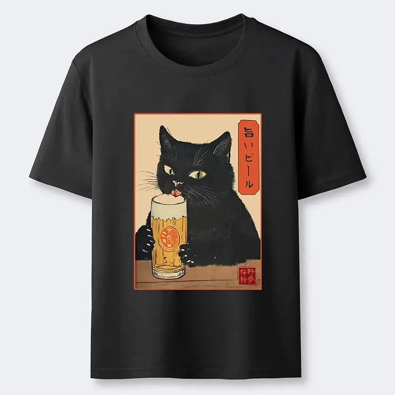 Funny Cat Beer T-Shirt for Gift Idea