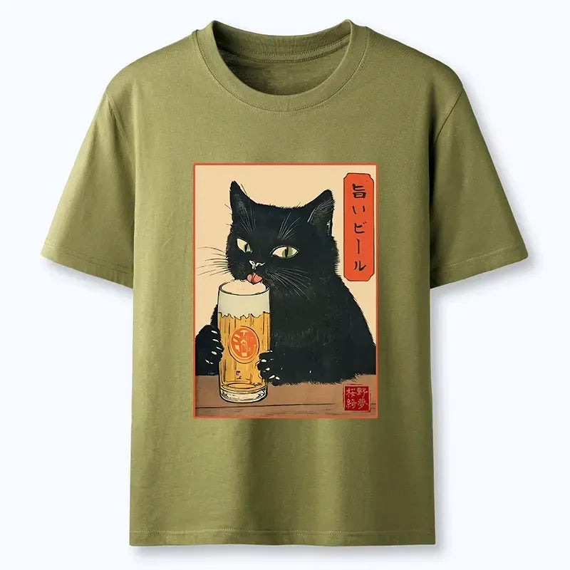 Kyoto-Lion Cat Holding A Glass Of Beer Classic T-Shirt