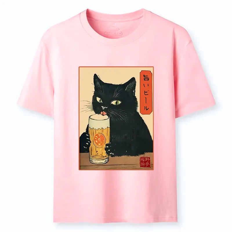 Funny Cat Beer T-Shirt for Gift Idea