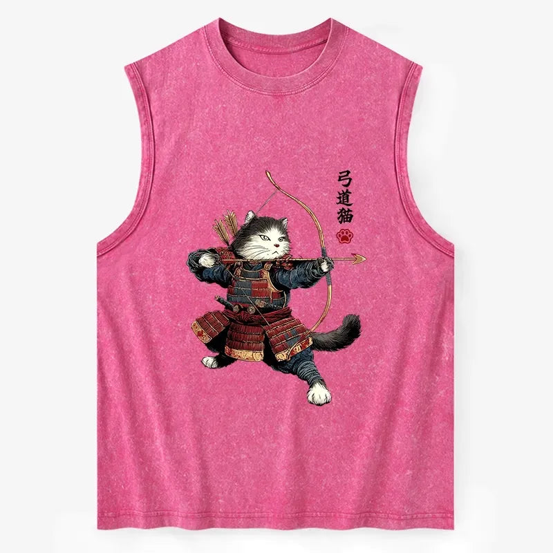 Kyudo Samurai Cat Unisex Tank Top