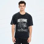 Kyoto-Lion Uncontrolled Cat Funny Washed T-Shirt