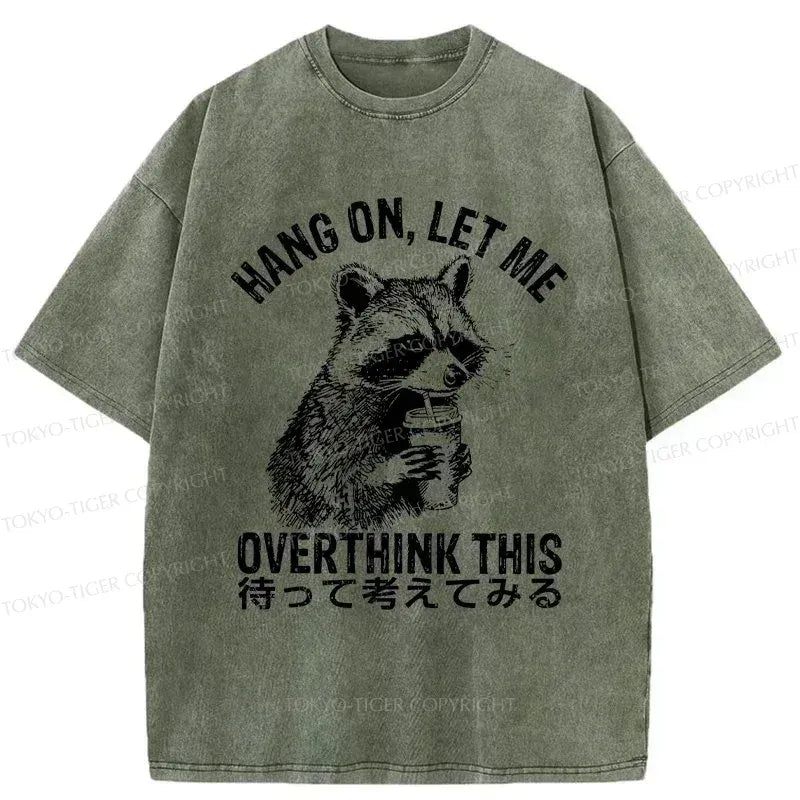japanese overthink raccoon washed t shirt