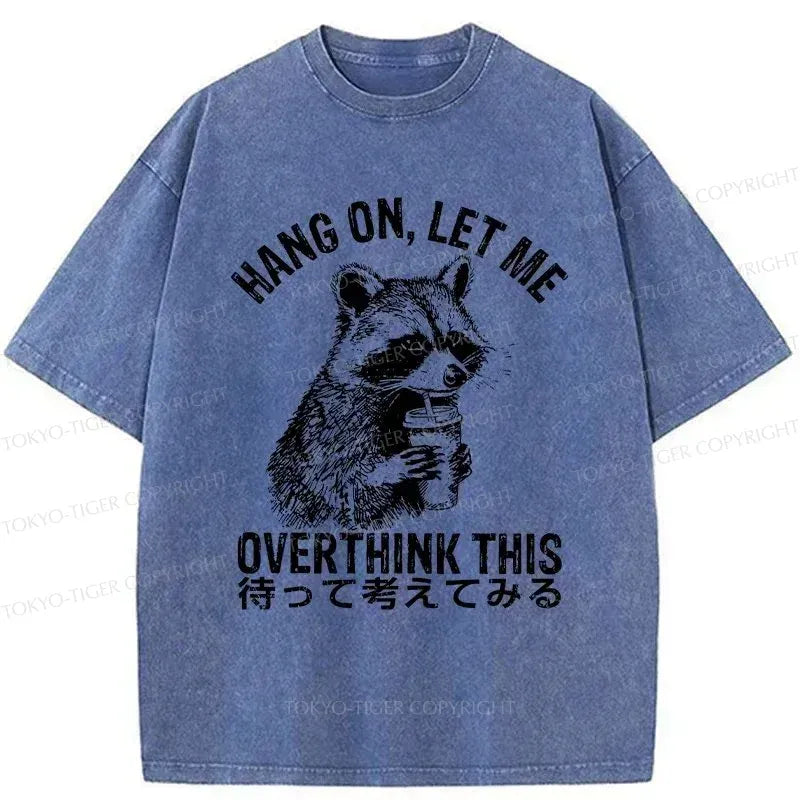japanese overthink raccoon washed t shirt