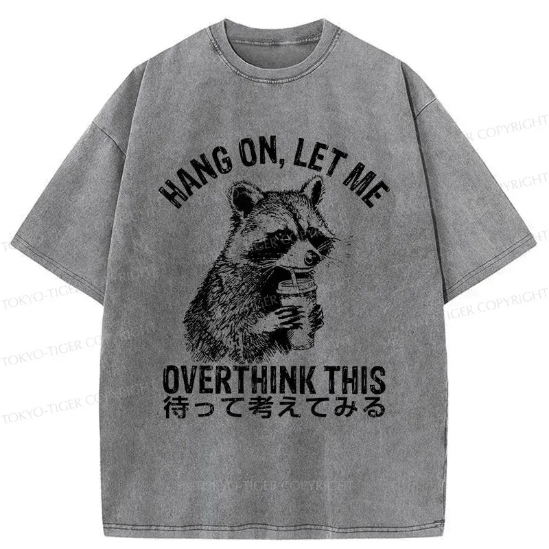 japanese overthink raccoon washed t shirt