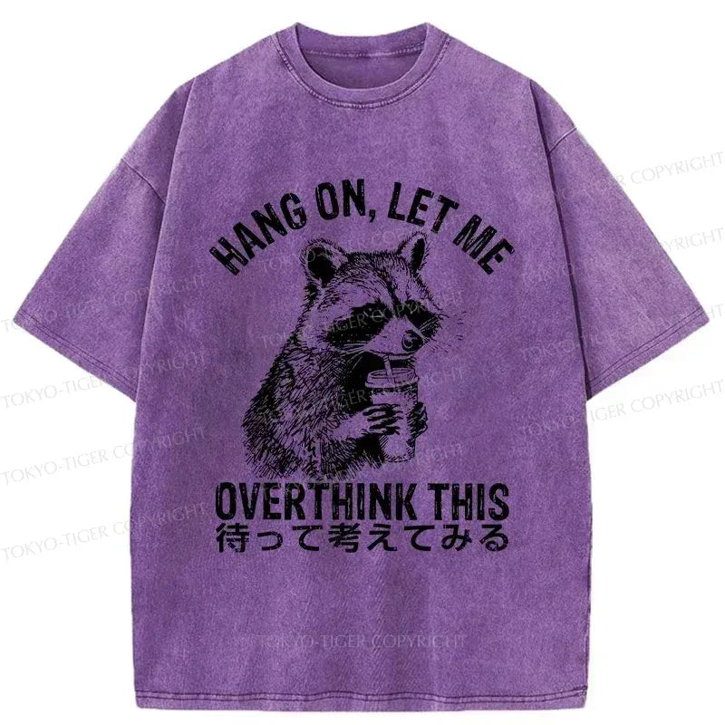 japanese overthink raccoon washed t shirt