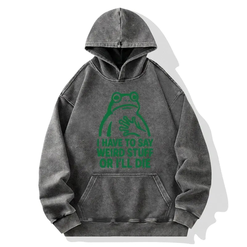 Japanese vintage frog hoodie for daily wear