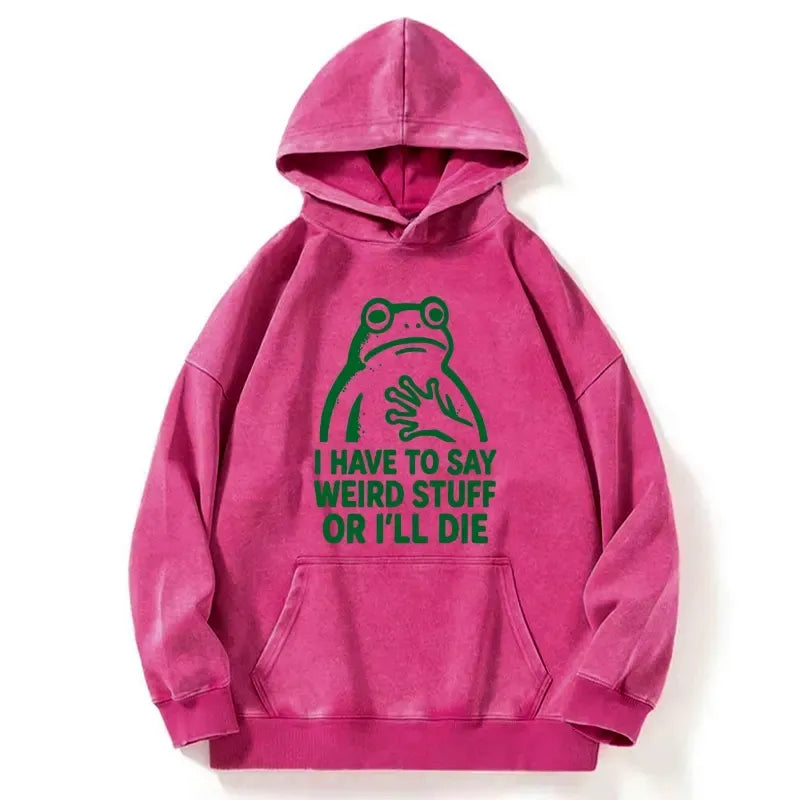 Kyoto-Lion Weird Frog Funny Meme Washed Hoodie