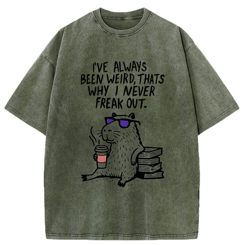 Kyoto-Lion Born Weird, Stay Chill Washed T-Shirt