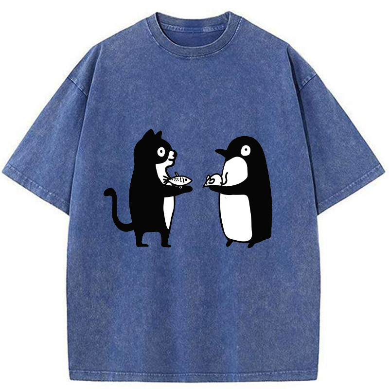 Kyoto-Lion Funny Food Swaps Washed T-Shirt