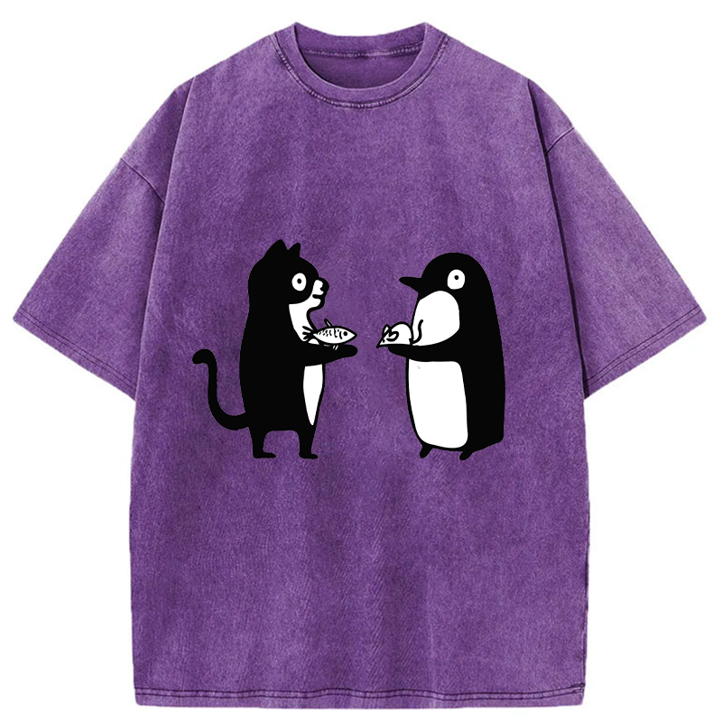 Kyoto-Lion Funny Food Swaps Washed T-Shirt