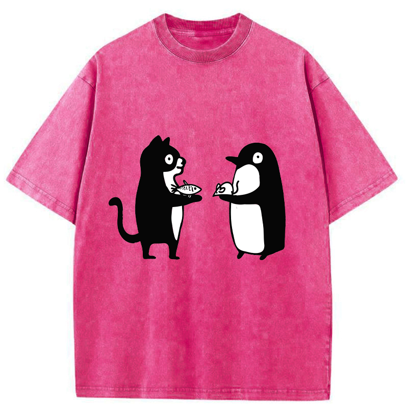 Kyoto-Lion Funny Food Swaps Washed T-Shirt