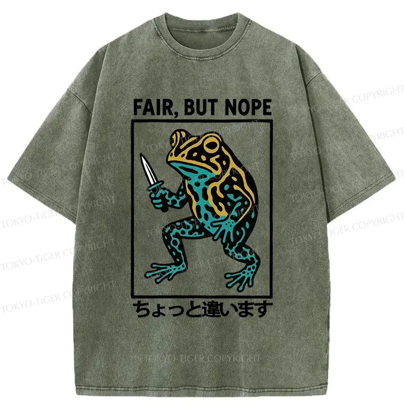 Japanese Frog Washed T-Shirt for Daily Wear