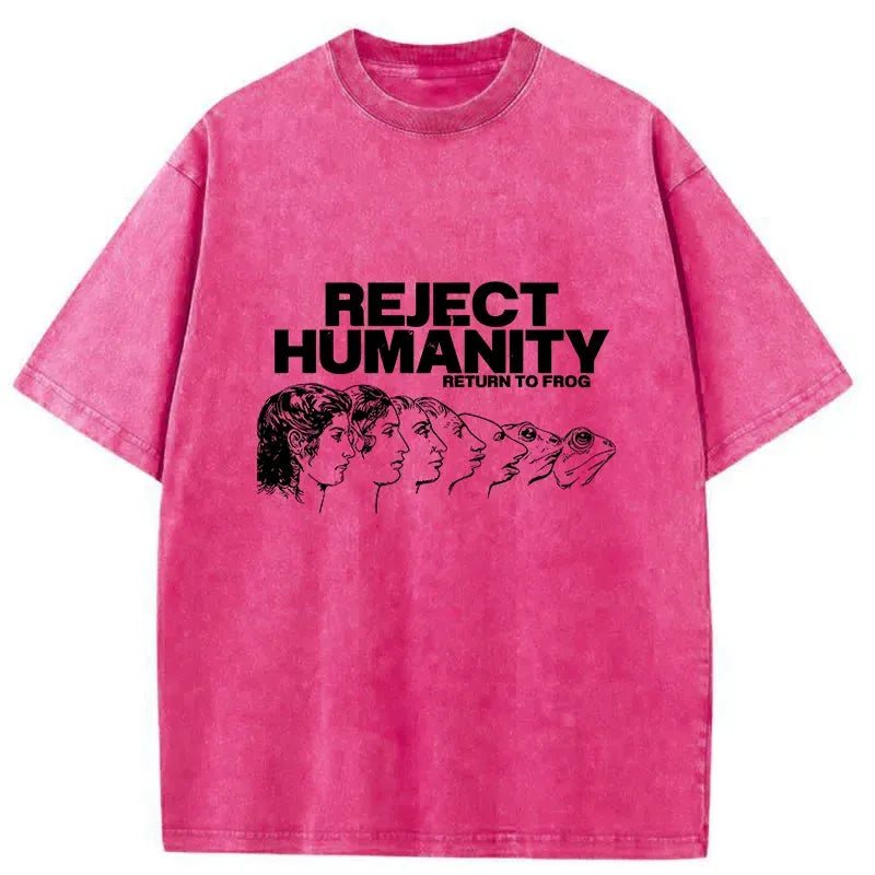 Japanese Frog Washed T-Shirt for Summer