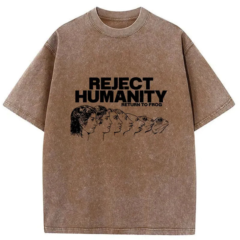 Japanese Frog Washed T-Shirt for Summer