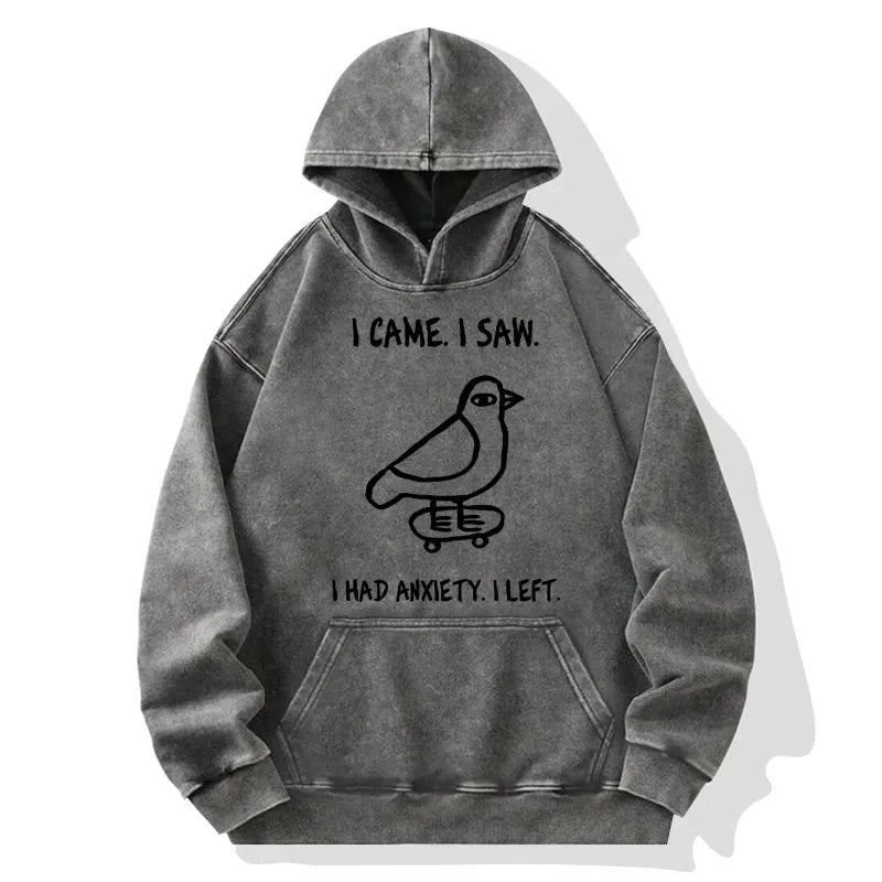 Kyoto-Lion Funny Meme Bird Just Needs A Break Washed Hoodie
