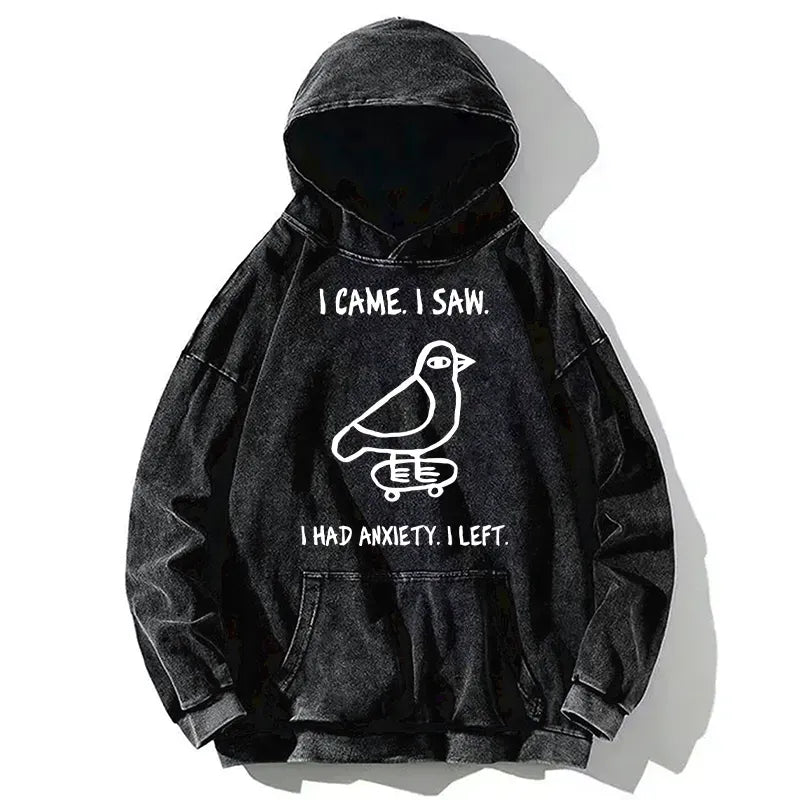 Kyoto-Lion Funny Meme Bird Just Needs A Break Washed Hoodie