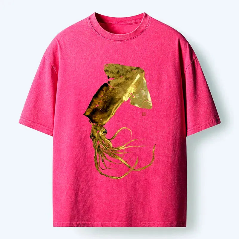 Kyoto-Lion Golden Squid Washed T-Shirt