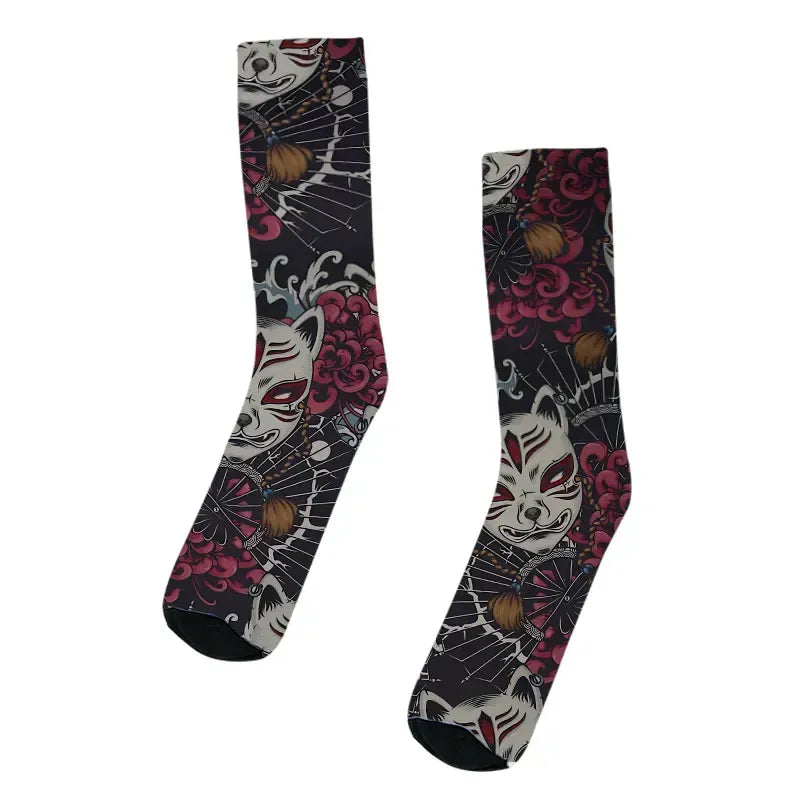 Japanese Fox Mask Socks Gift Idea