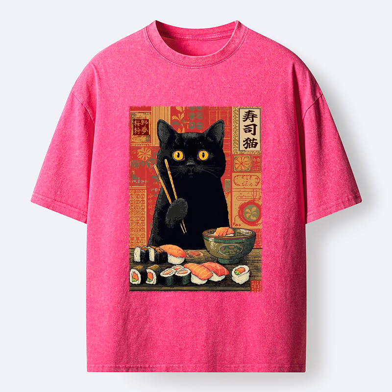 Japanese Cat Sushi T-Shirt on Sale