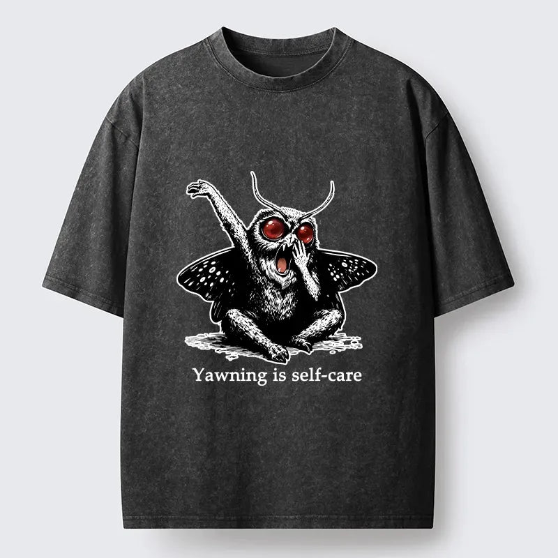 Self Care Yawning Lion T-Shirt for Weekend