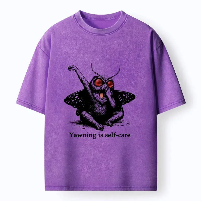 Self Care Yawning Lion T-Shirt for Weekend
