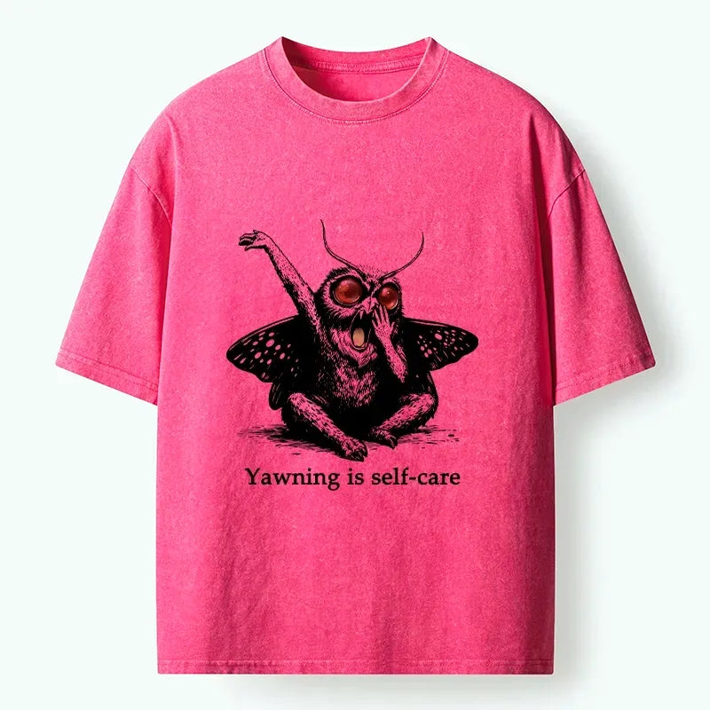 Self Care Yawning Lion T-Shirt for Weekend