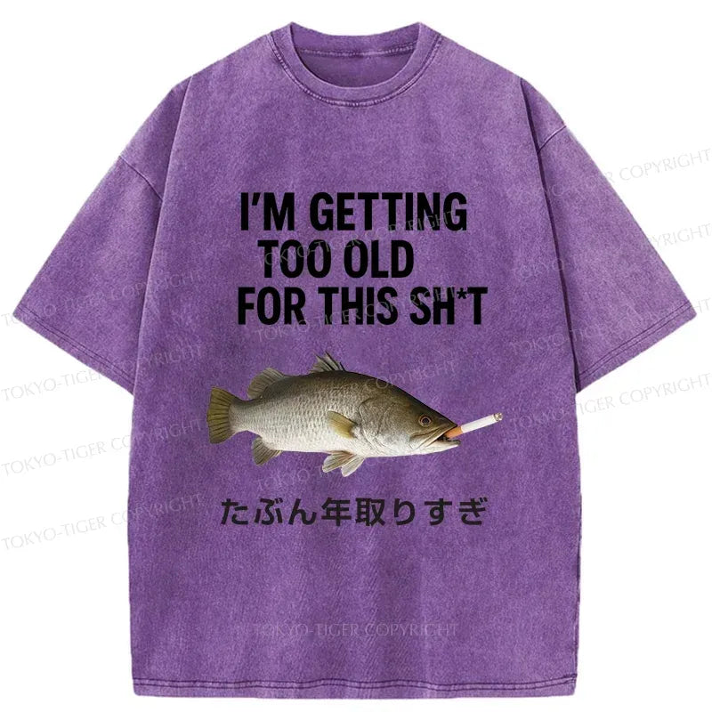 Funny Japanese Washed T-Shirt for Daily Wear