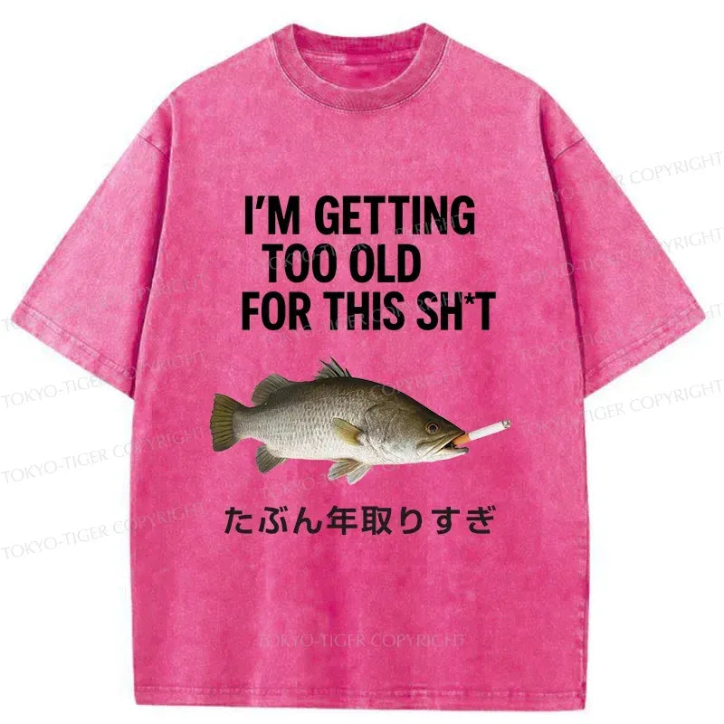 Kyoto-Lion Smoked Fish Funny Washed T-Shirt