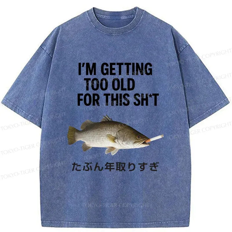 Funny Japanese Washed T-Shirt for Daily Wear