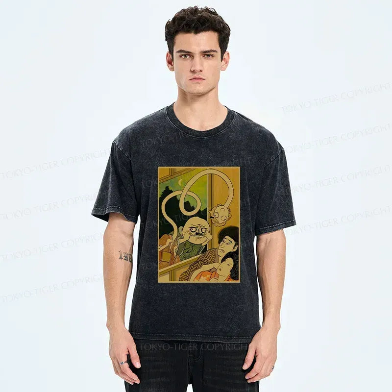 scary Japanese monster t shirt for men