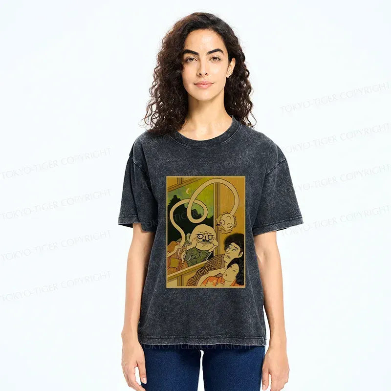 scary Japanese monster t shirt for men