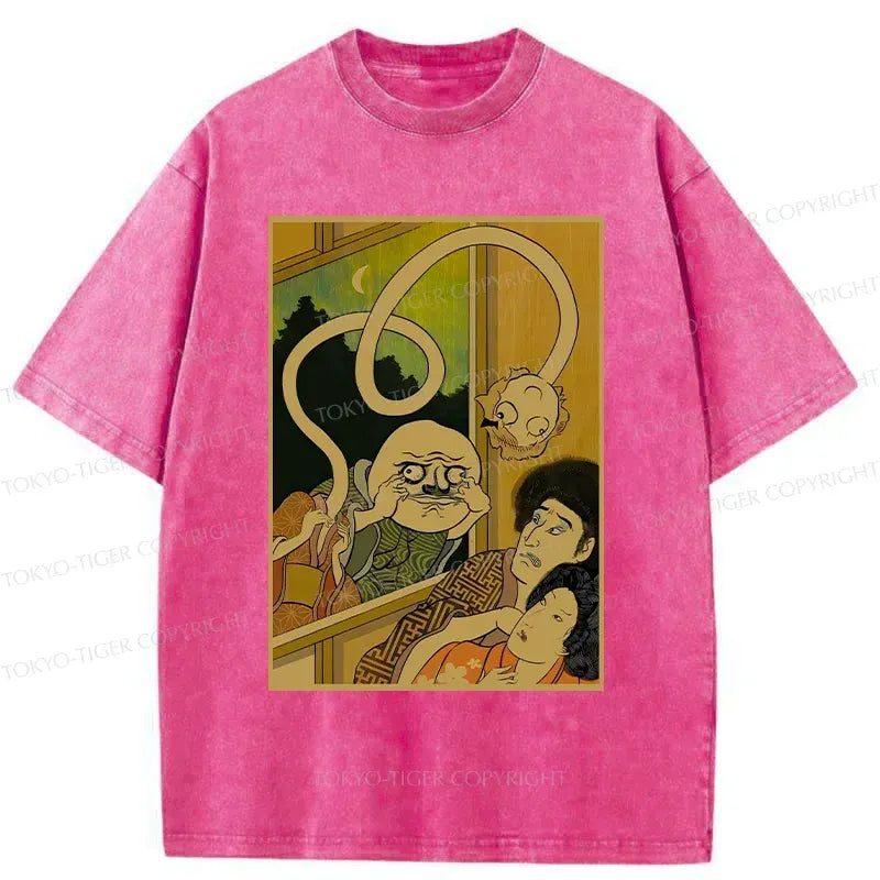 Kyoto-Lion Scary Japanese Monster Washed T-Shirt