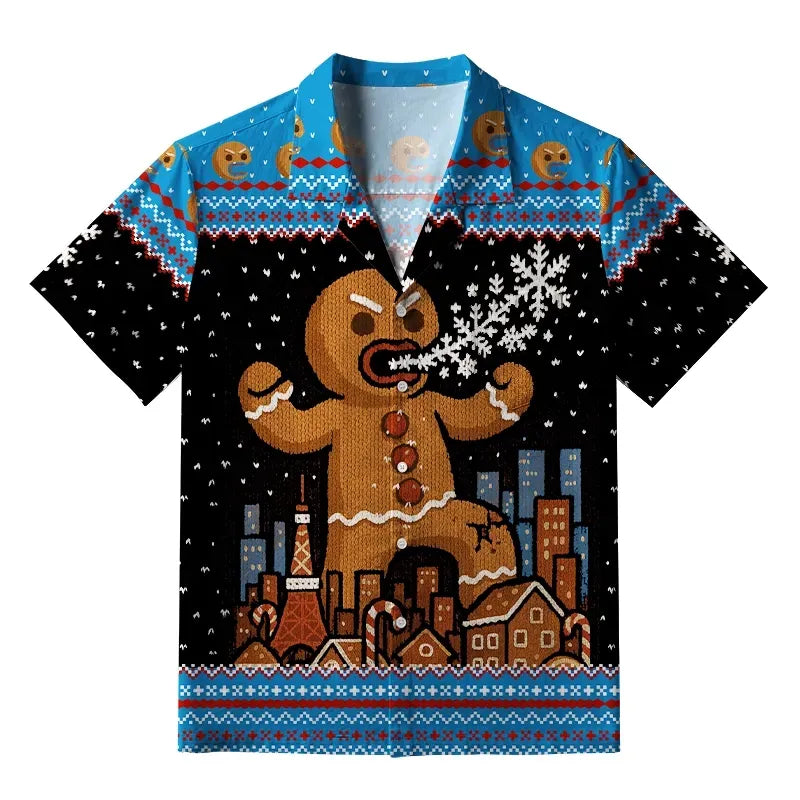 Kyoto Lion Gingerbread Monster Aloha Shirt