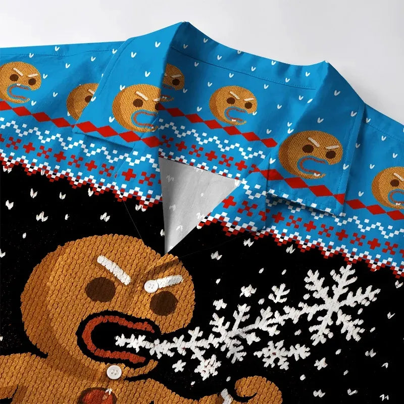 Kyoto-Lion Gingerbread Monster Aloha Hawaiian Shirt