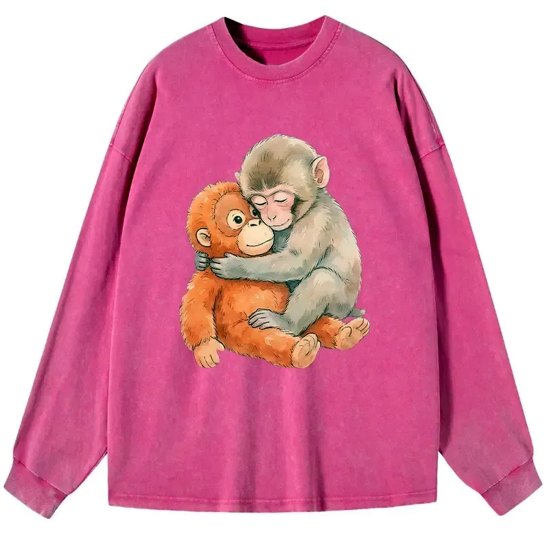 Kyoto-Lion Poor Punch Washed Long Sleeve T-Shirt