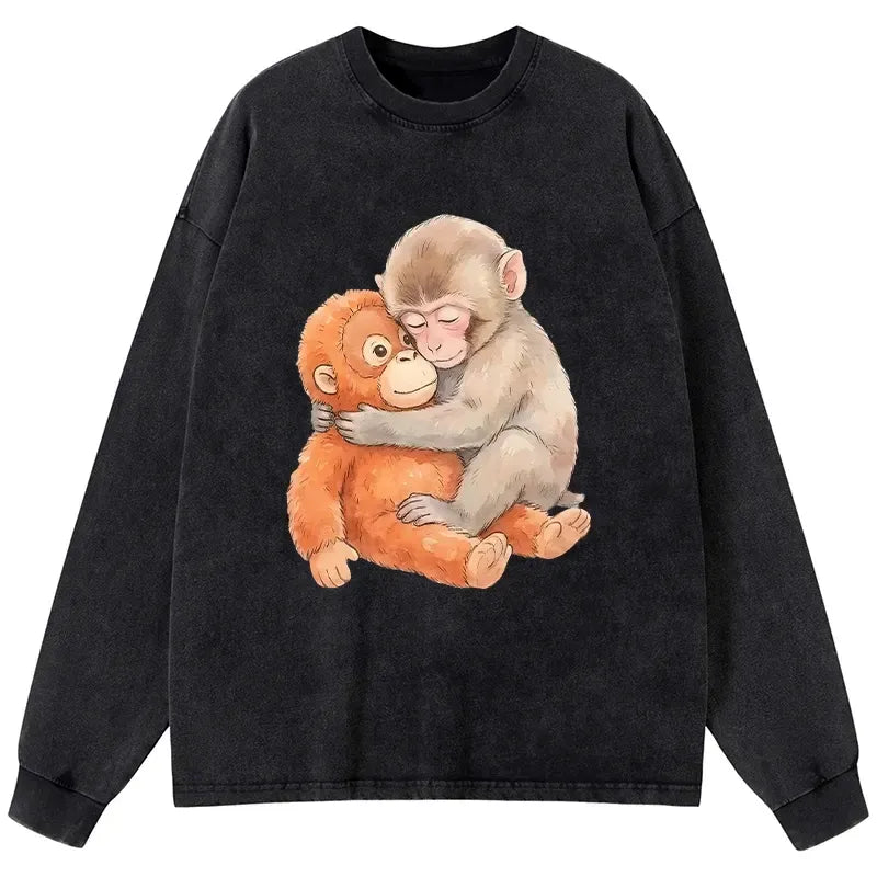 Kyoto-Lion Poor Punch Washed Long Sleeve T-Shirt